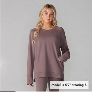 Tavi Active Cozy Sweatshirt Small Dusk Purple | Oversized Modal Lounge Tunic EUC